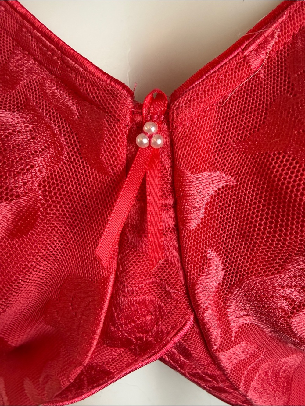 Wacoal Red/Salmon Floral Lace Underwire Bra Size 40D NWT - Picture 4 of 12